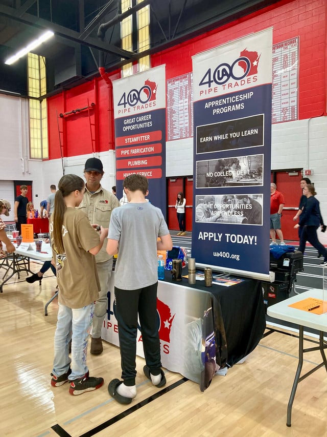 Lincoln students at Job Fair in JFK Field House