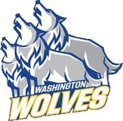 logo with three wolves text says Washington Wolves