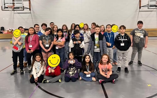 group photo of the cast of Disney's Frozen Kids