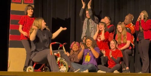 Students perform the musical, Yearbook
