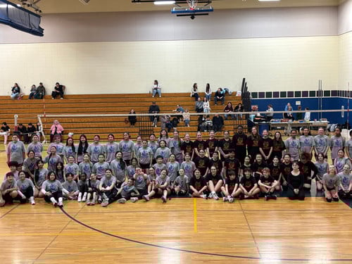 Washington and Wilson volleyball players
