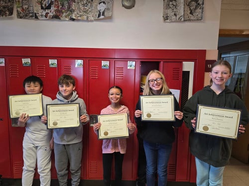 Five 5th graders earn art awards