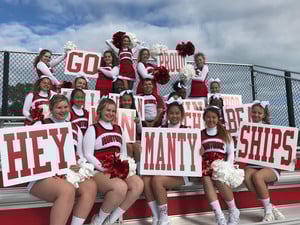 group photo at a football game