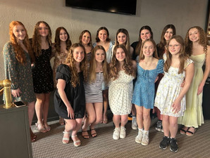 Gymnastics team at the banquet