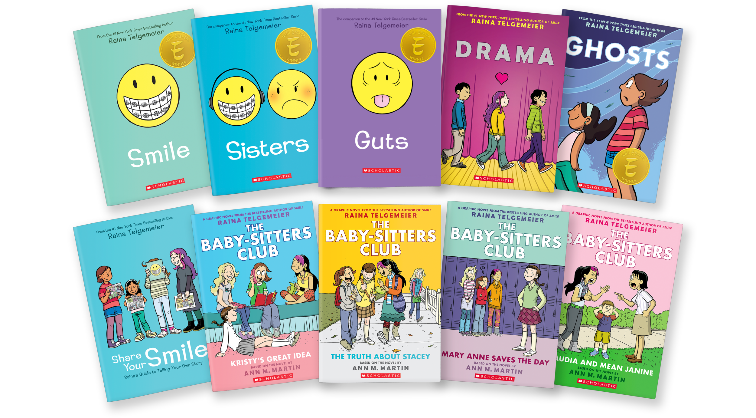 Books covers by author Raina Telgemeier